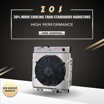 Radiador de 3 filas + cubierta del ventilador para Ford Mustang Falcon Mercury 63-66 aluminio 130 Foto 1 de 4