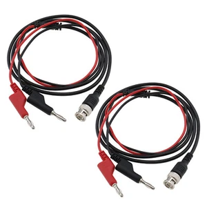 2Pcs BNC Q9 To Dual Banana Plug Test Leads Socket Cable for Oscilloscopes - Picture 1 of 7