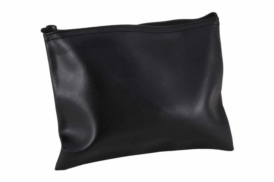 Basic Chess Bag - Black - Made of Durable Vinyl With Large Zipper 8.5" x 6.5" - Image 1 of 1