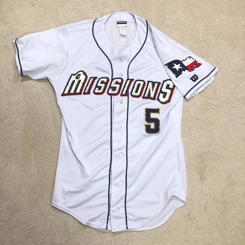 VTG Wilson San Antonio Missions Baseball Jersey Men 36 White Embroidered 80s Cover