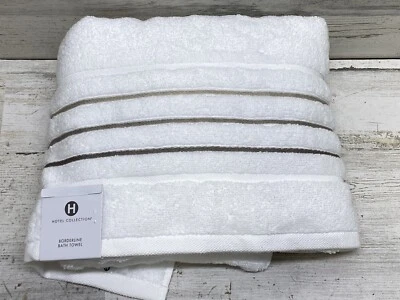 Hotel Collection Ultimate Micro Cotton Borderline 30" x 56" Bath Towel Beige New - Image 1 of 4
