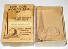 1939 NEW YORK WORLD'S FAIR SOUVENIR VERMONT EXHIBIT ORIGINAL MAPLE SUGAR INSIDE!