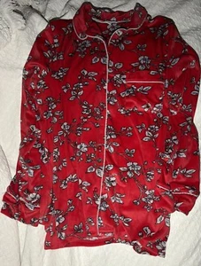 PIJAMA SECRET TREASURES TERCIOPELO ROJO FLORAL MANGAS LARGAS TOP SM 4-6 - Imagen 1 de 2