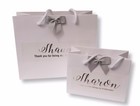 PERSONALISED WHITE GIFT BAG SILVER FOIL PRINT THANK YOU WEDDING BRIDESMAID #017