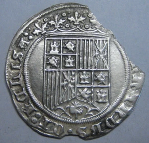REYES CATOLICOS 1 REAL GRANADA RRCC BONITA PIEZA PLATA COB ESPAÑA - Imagen 1 de 4