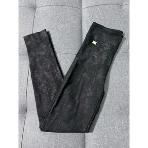 Joseph Ribkoff Pants Women 2 Black Gold Flecked Legging Trouser Fleece Lined - Picture 1 of 10