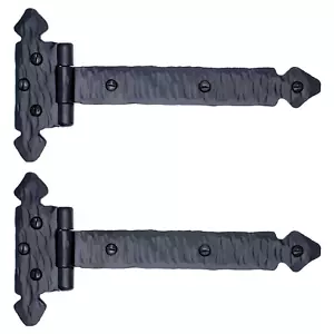 Paquete de 2 correas de lanza de hierro rústico de 6" 9" 12" bisagra en T para puertas y portones forjados a mano - Imagen 1 de 11