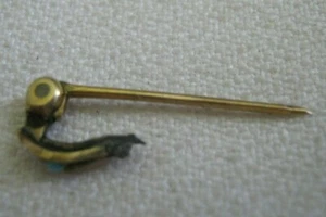 Older Hinged 7/8" 14K Pin w/ Brooch Piece, Plus Bonus Modern 1" & 2" Pins LQQK - Picture 1 of 7