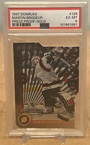 1997-98 Donruss Press Proof Gold Die Cut /500 Martin Brodeur #126 PSA 6 Devils - Picture 1 of 4