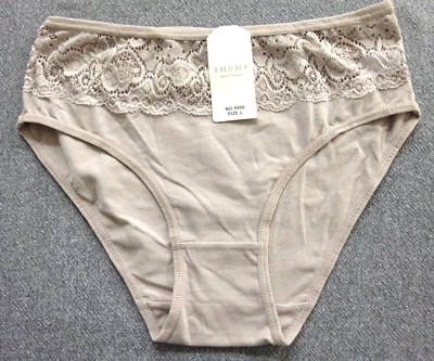 Pantalones de encaje de algodón extensibles OUNO ROPA INTERIOR Talla L FR42 U... - Imagen 1 de 4