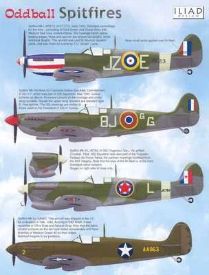 Iliad Decals 1/48 ODDBALL SPITFIRES British Supermarine Spitfire Fighters - Image 1 of 3