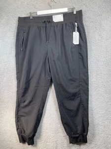 Joggers womens Size XL Stylus Drawstring Mid Rise Gray Quick Dri Zip Pocket NEW - Picture 1 of 12