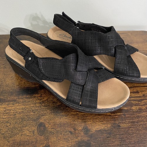 Clarks sandalo donna Merliah Echo nero con tacco misura 7 5