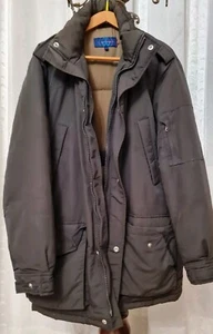 Giubbotto Giaccone Da Uomo Marrone Con Cappuccio 70% Vero Piumino D'oca Tg 48(M) - Picture 1 of 11