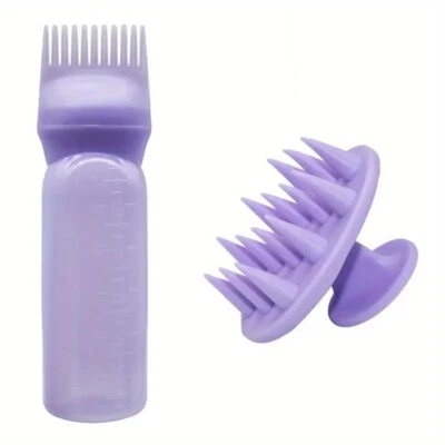 2pcs Hair Dye Applicator Brush Bottles Dyeing Shampoo Bottle Oil Comb With Brush