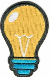 LIGHT BULB Iron On Patch Lights - Picture 1 of 1