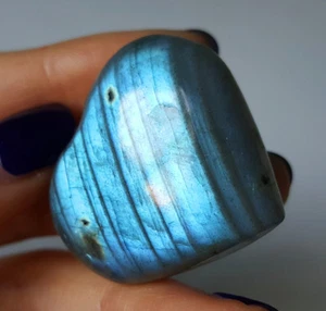 TOP 19.3G Natural Blue Rainbow Labradorite Heart Crystal Polished HEALING 49 - Bild 1 von 8