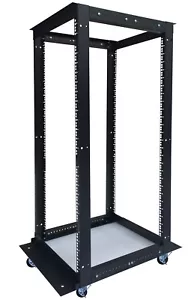 32U 4 Post Open Frame 19" Network Server Rack Relay Adjustable Depth 24"-37" - Picture 1 of 7