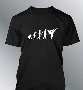 Tee shirt personnalise homme evolution karaté M L XL humour human karate - Bild 1 von 9