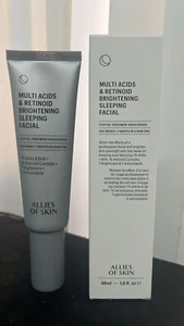 Allies of Skin Multi Acids & Retinoid Brightening Sleeping Facial 1.6oz Exp 8/27 - Picture 1 of 5