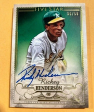 2016 Topps Five Star RICKEY HENDERSON On-Card Autograph Auto #'d 36/50