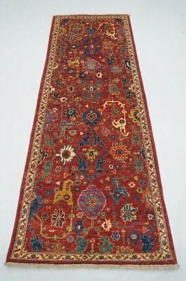 3 x 8 ft Red Bidjar Afghan Hand knotted Oriental Transitional Runner Rug - Image 1 of 4