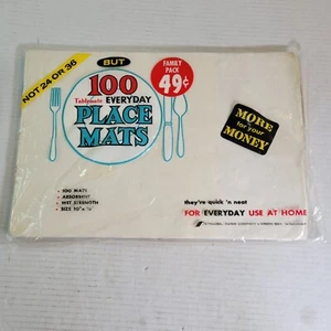 Vintage Strausel Family Paper Placemats~Set 100~Plain White~Disposable~Open Pkg - Picture 1 of 6