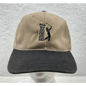 PGA Tour Baseball Hat Strap Back OSFM Black Tan Golf Sports Outdoors Dad Cap - Picture 1 of 9