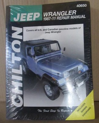 MANUAL DE REPARO JEEP WRANGLER CHILTON 40650 1987-2011 - Imagem 1 de 4