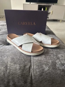 Ladies White Croc Print Shoes - Picture 1 of 1