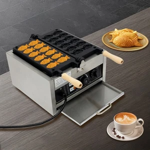 Máquina para hornear gofres Taiyaki eléctrica comercial con forma de pescado - Imagen 1 de 16