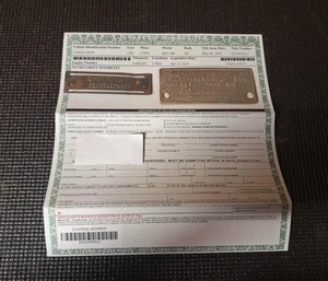1962 Chevy Bel Air 4 Door Sedan Data Tags and Paper - Bild 1 von 4