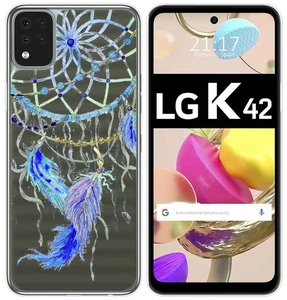 Custodia In Gel Trasparente Per LG K42 Design Piume Disegni - Foto 1 di 1