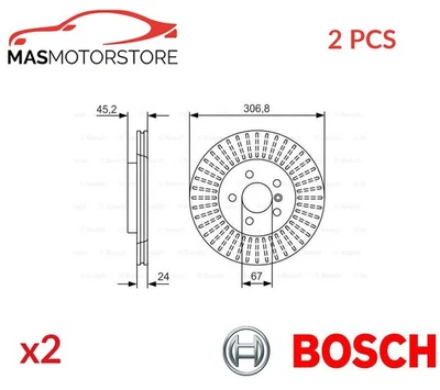 BREMSSCHEIBEN SATZ PAAR VORNE BOSCH 0 986 479 C93 2PCS P FÜR BMW 2,X1,F45,F48 - Image 1 of 4