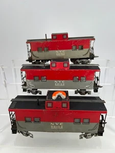 Marx #20102 O Gauge Set of (3) New York City Caboose Black Roof Fair Condition - Picture 1 of 6