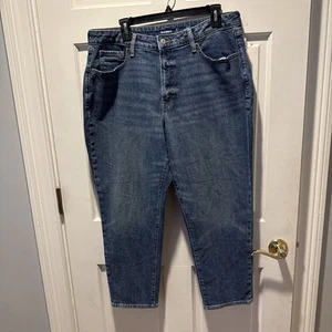 Pantalones de mezclilla rectos Old Navy tiro alto curvy OG talla 16 Petite azul claro nuevos con etiquetas - Imagen 1 de 5