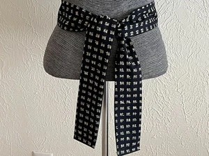 Japanese OBI Cotton Sash Belt "KANJI" DK Navy Blue 55"L x 2.5"W - Picture 1 of 3