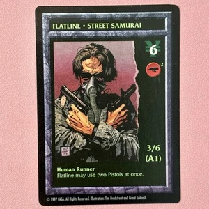 Vintage 1997 “Flatline - Street Samurai” Shadowrun Promo Card TCG CCG FASA - Picture 1 of 3
