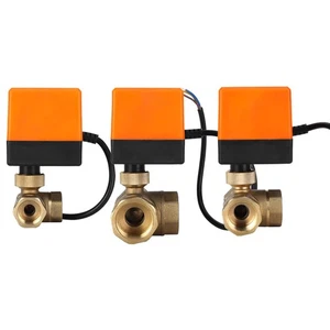 Motorized Ball Valve L Shape Orange Brass Electric Valves 3‑Wire 2‑Control 1.6MP - Bild 1 von 19