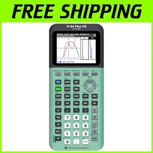 High-Resolution TI-84 Plus CE Graphing Calculator in Mint - Rechargeable & Fun - Picture 1 of 13
