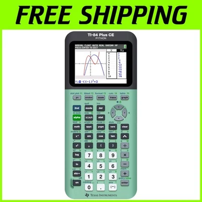 High-Resolution TI-84 Plus CE Graphing Calculator in Mint - Rechargeable & Fun - Image 1 of 4