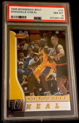 1996 Bowman's Best Shaquille O'Neal PSA 8 NM-MT HOF Los Angeles Lakers #70 - Image 1 of 2