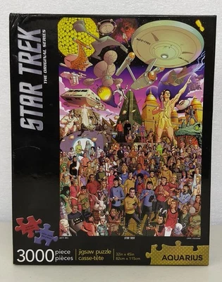 Aquarius STAR TREK 3000 Piece Jigsaw Puzzle NIOB ~ NEW IN OPEN BOX Pieces SEALED - Image 1 of 4