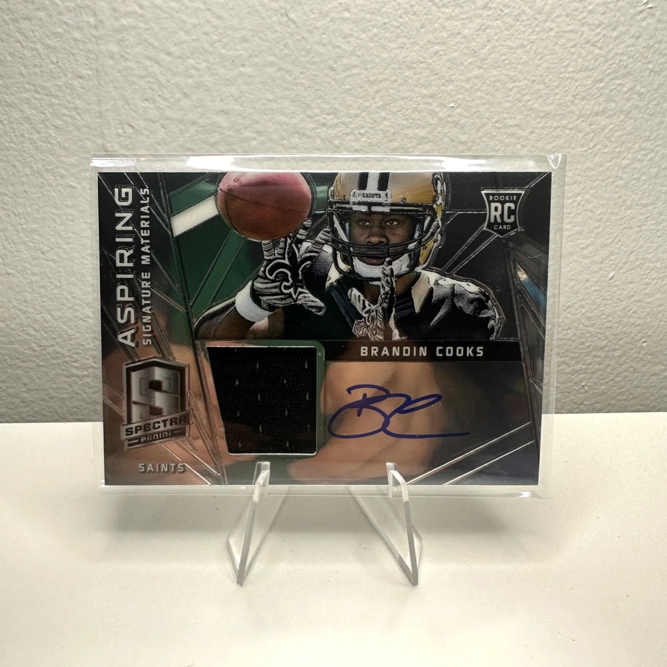 2014 Spectra Aspiring Signatures Materials 12/49 Brandin Cooks #ASP-BC Auto RC - Image 1 of 2