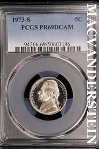 1973-S Jefferson Nickel - PCGS PR69DCAM - Scarce Proof No Reserve #SLH486 - Picture 1 of 2