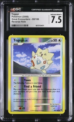 CGC 7.5 Togepi 88/106 Reverse Holo Great Encounters Pokémon Card - Image 1 of 2