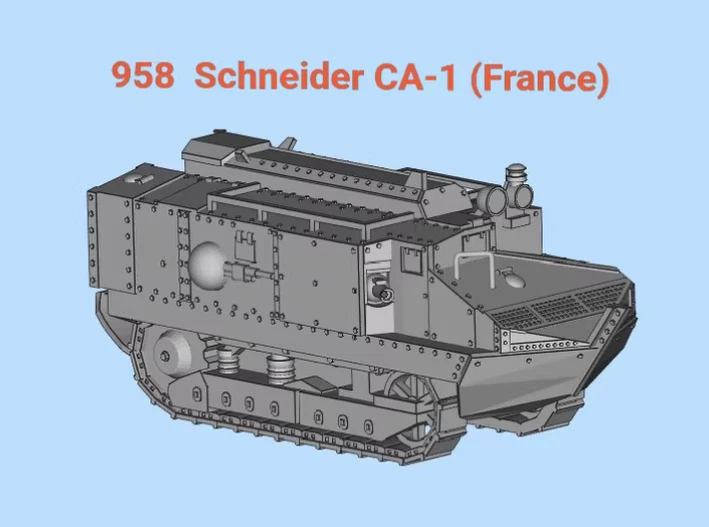 New 3d Printed 1/72 France Schneider CA-1  Tank Unpainted model kit - Image 1 of 1