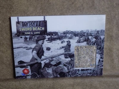 2025 Historic Autographs World War 2 Sand Relic Sword Beach June 6, 1944 - Image 1 of 2