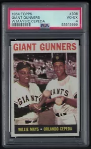 1964 Topps Giant Gunners #306 Willie Mays Orlando Cepeda Giants PSA 4 VG-EX KB58 - Picture 1 of 2