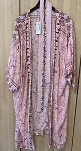 Kimono NEU Ibizamode Rosa gemustert - Bild 1 von 3